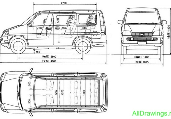 Honda Stepwagon (Honda StepUniversal) - drawings (drawings) of the car